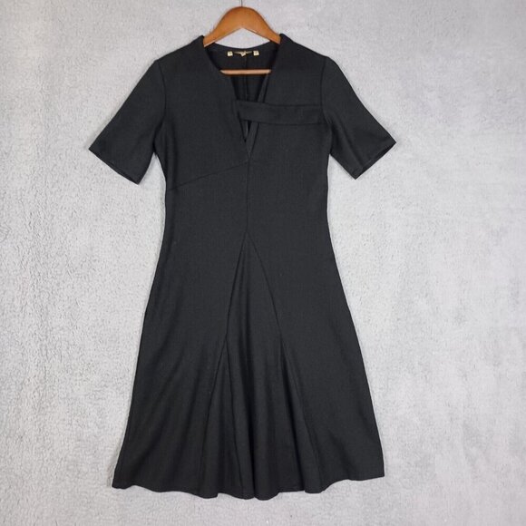 Nature vs Future Dress Women's Large Black Stretch V-Neck Short Sleeve Career - Picture 1 of 12